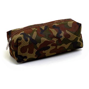 Estojo Tecido Quadrado GD 1 Zíper Camuflado