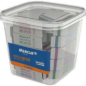 Borracha Colorida Chanfrada com Listra Sortida - Pote com 24 Unidades