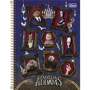 Caderno 1X1 Capa Dura Família ADDAMS 80 Folhas - Pacote com 4