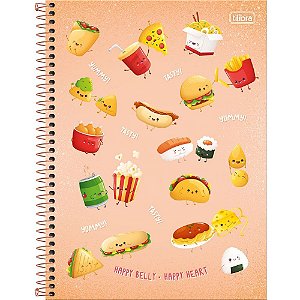 Caderno 1X1 Capa Dura Colegial Taste 80 Folhas - Pacote com 4 Unidades