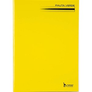 Caderno de Caligrafia Brochura Dura Liso 48 Folhas 1/4 Pauta Verde e Amarela - Pacote com 5 Unidades
