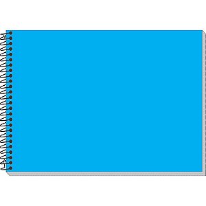 Caderno Desenho Universitário Capa Dura Azul Liso 96 Folhas Espiral - Pacote com 04