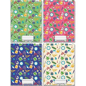Caderno Quadriculado Universitário 5X5MM 48F Brochura Decorado CD PCT com 05