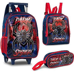 Mochila Infantil com Rodinha DARK Spider G Est+lancheira
