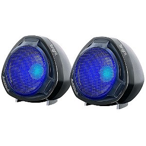 Caixa de Som para Computador LIGHT BRIGHT RGB USB/P2 5V-10W Preta