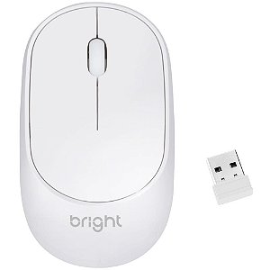 Mouse óptico sem Fio 1000DPI 2,4GHZ USB 2.0 - Branco