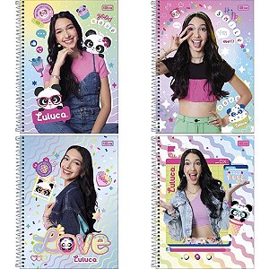 Caderno 01X1 Capa Dura Luluca 80 Folhas Pacote com 04