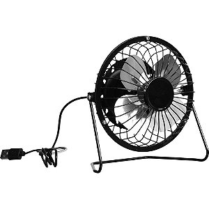Ventilador USB Portátil Silencioso PRETO/AZUL Mini de Mesa