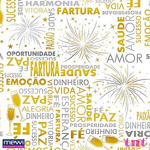 TNT Estampado 1,40M 40G Feliz ANO Novo Natal BO-25MTS
