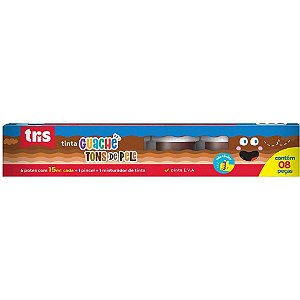 Tinta Guache 15ML TRIS 6 TONS de Pele com KIT