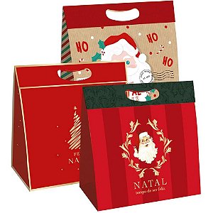 Sacola de Natal NEW PLUS G 28,5X10X38,5CM. Sortido PCT.C/10