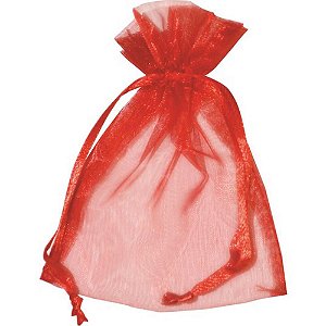 Saco de Organza Vermelho 10X15CM PCT.C/10