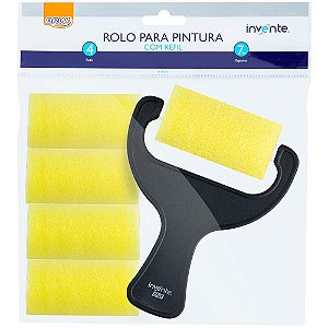 Rolo de Pintura Espuma Mini C/4 Refis 7CM