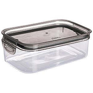Pote Plástico Retangular com Trava 500ML Cristal
