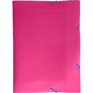 Pasta ABA Elástica Plástica A4 FULL Color PINK Pacote com 10