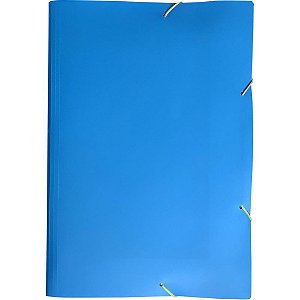 Pasta ABA Elástica Plástica A4 FULL Color Azul Pacote com 10