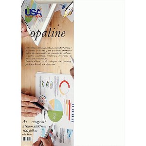 Papel Opaline A4 Branco Nacional 120G Pacote com 100 Folhas