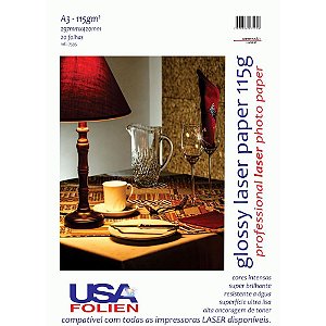 Papel Fotográfico Laser A3 GLOSSY 115G – Pacote com 20 Folhas