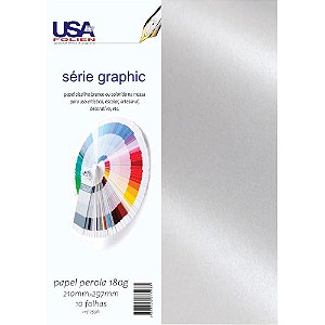 Papel A4 Pérolado Color Graphics 180G Pérola - Pacote com 10 Folhas