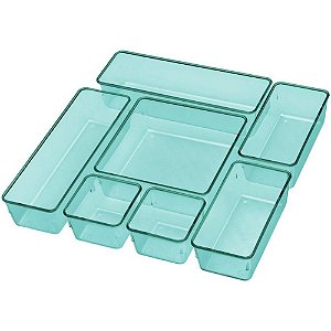 Organizador de Potes Sortidos Verde 4 PEQUENOS/3 Grandes - Caixa com 07