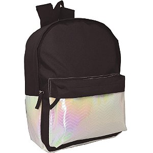 Mochila Multi GD PT - Preta com Bolso Holográfico