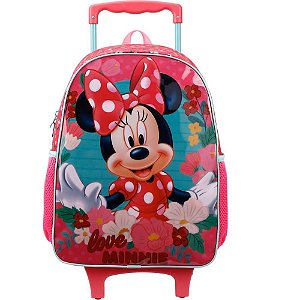 Mochila Infantil com Rodinha Minnie Tamanho 16