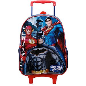 Mochila Infantil com Rodinha Liga da Justiça X2