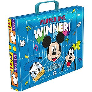 Maleta Plástica com ALÇA Decor Mickey Oficio 40MM