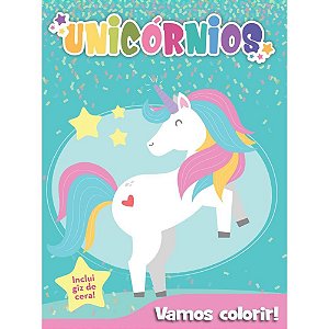 Livro Infantil para Colorir Unicórnios Vamos Colorir 12 Páginas
