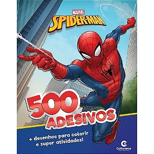 Livro Infantil Colorir Homem ARANHA com 500 Adesivos