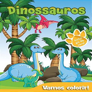 Livro Infantil Colorir Dinos Vamos Colorir 12 Páginas