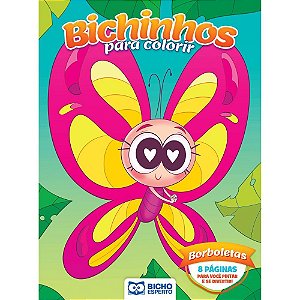 Livro Infantil Colorir Bichos Mágicos 8 Páginas 4 Títulos Pacote com 08