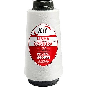 Linha para Costura Poliéster 1500 JDS Branca - Pacote com 6