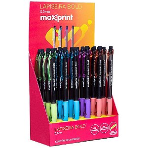 Lapiseira 0.7MM BOLD 4 Cores com Borracha Display com 24