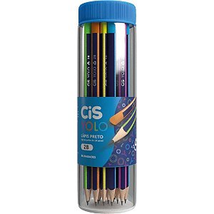Lápis Preto Triangular CIS Yolo 2B 6 Cores POTE-36
