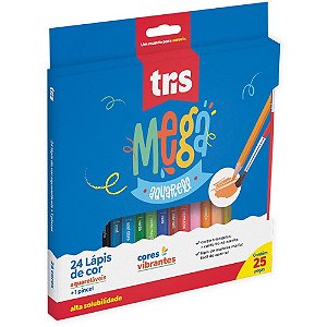 Lápis de COR Triangular Mega SOFT Aquarell + Pincel 24 Cores C/06