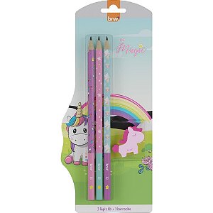 Kit Escolar Magic 3LÁPIS ESTAMP. HB+1BORRA