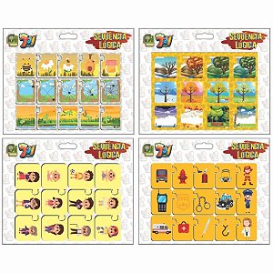 Jogo Didático Sequência Lógica 4 Modelos Sortidos Display com 24