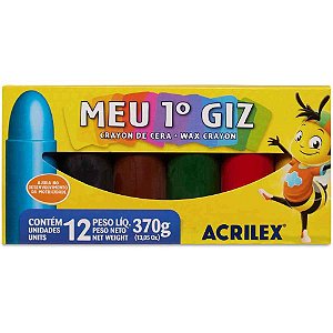 Giz de Cera Gizão Meu 1° GIZ de Cera - 12 Cores - Caixa com 3 Unidades