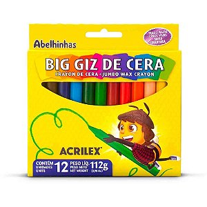 Giz de Cera Gizão 12 Cores BIG GIZ Caixa com 12