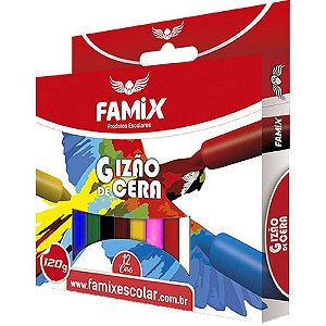 Giz de Cera Gizão 12 Cores 120G Pacote com 6