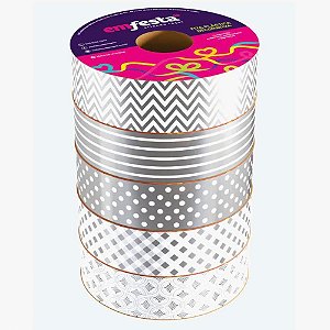 Fita Poli Decorada 30MM X 30M Cristalle Sortido Pacote com 5