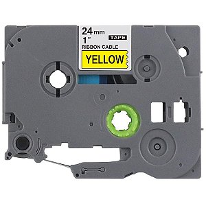 Fita para Rotulador Eletrônico 24MM X 8M TZC-FX651 PRETO/AMARELO