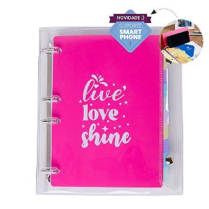 Fichário de PVC Colegial Inspire 10 DIV. Rosa