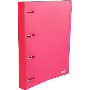 Fichário de PVC 4 Argolas FULL Color PINK - PP