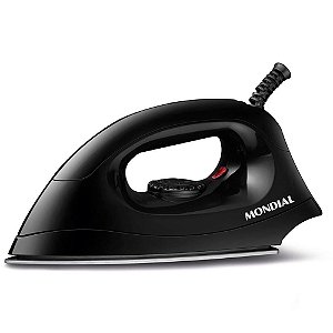 Ferro de Passar a Seco 127V Preto com Design Anatômico