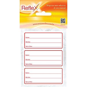 Etiqueta Escolar Pautada Vermelha P 35X80MM - Cartela com 12 Unidades