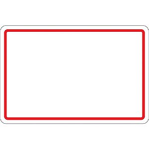 Etiqueta Escolar Tarjada Vermelha 53X80MM Pacote com 10
