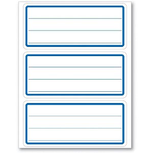 Etiqueta Escolar Tarjada Azul OP-3578 35X78MM - Cartela com 15 Unidades