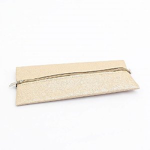Estojo PVC GLAM C/ELÁSTICO 1ZÍPER Nude
